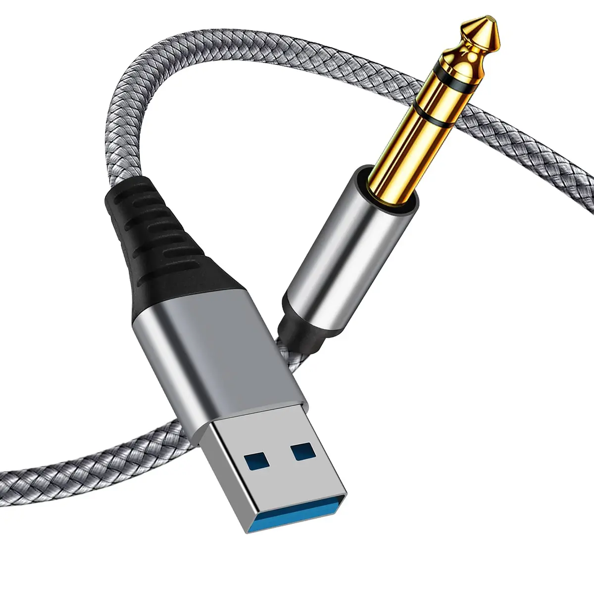 NCGGY USB to 6.35mm 1/4 inch TRS Audio Stereo Cable 6.6FT | Supports Listening, Not Recording - main product image