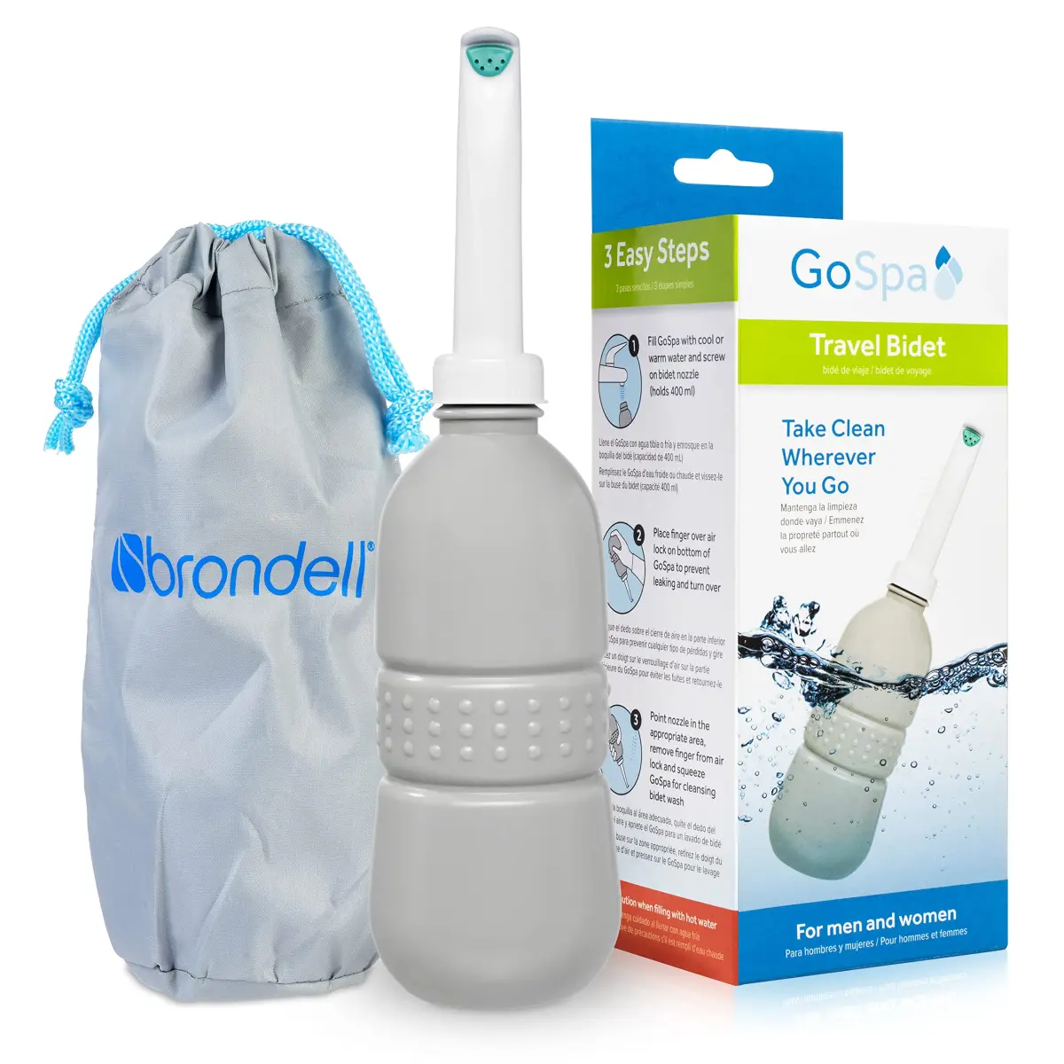 Brondell GoSpa Travel Bidet GS-70 Portable Peri Bottle 400ml (13.5 Fl Oz) | Postpartum & Perineal Care - main product image