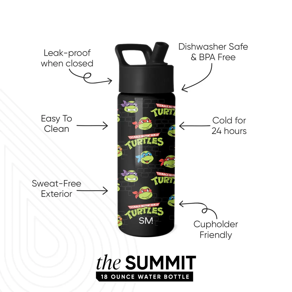 Simple Modern TMNT Kids Water Bottle & Toddler Cup 18oz | Spill Proof, Insulated Stainless Steel, BPA-Free - view 2