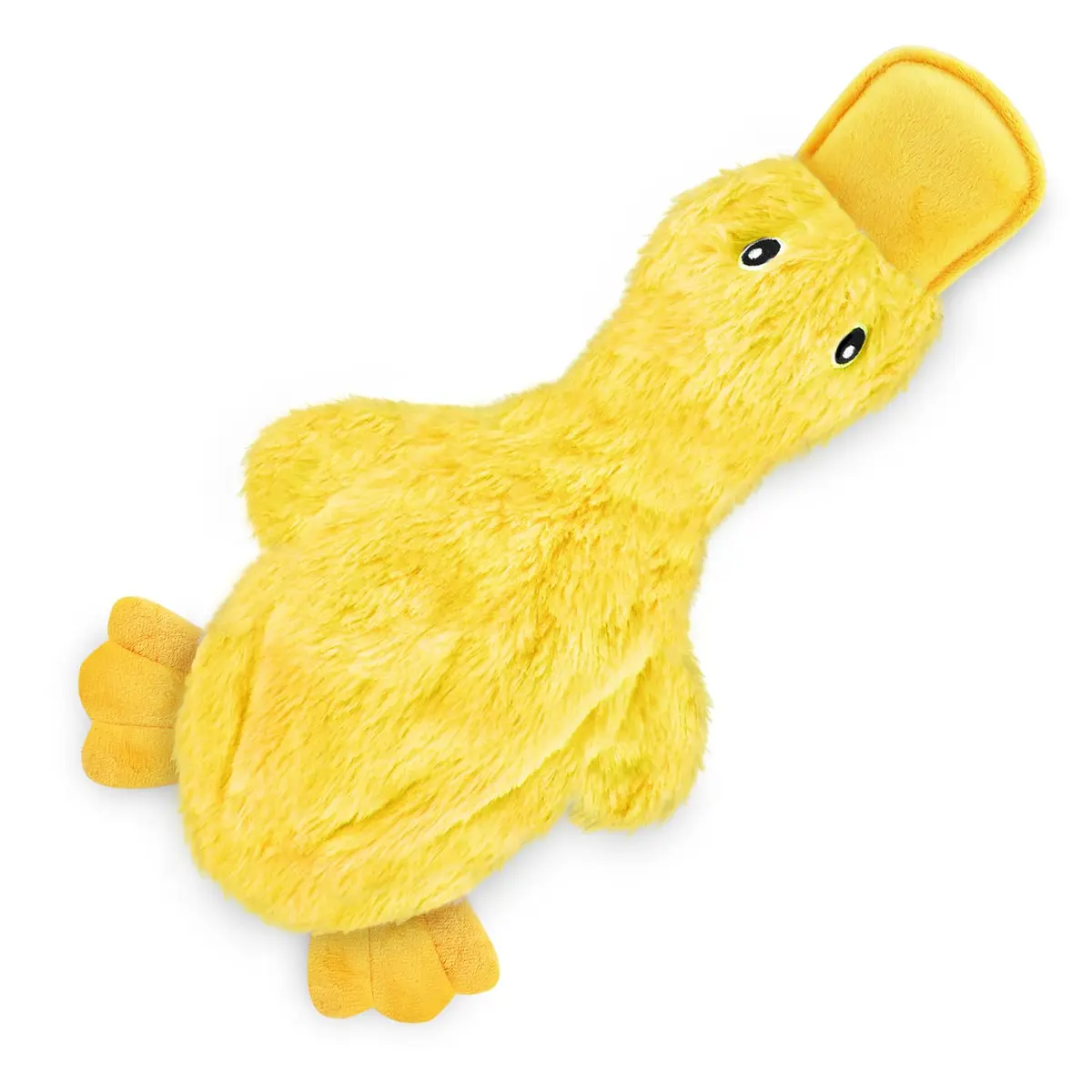 Best Pet Supplies Interactive Squeaky Dog Toy - Crinkle Duck, Yellow | No Mess, Durable & Fun (70-120 chars) - main product image