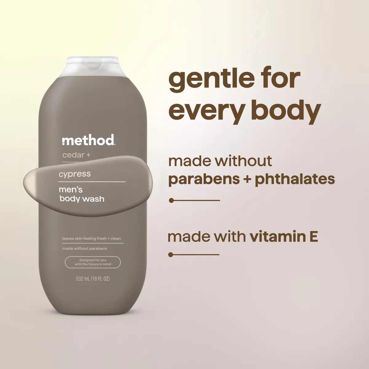 method Men’s Body Wash Cedar + Cypress 510ml (18 fl oz) 3-Pack | Gentle Daily Cleanse for All Skin Types - view 6