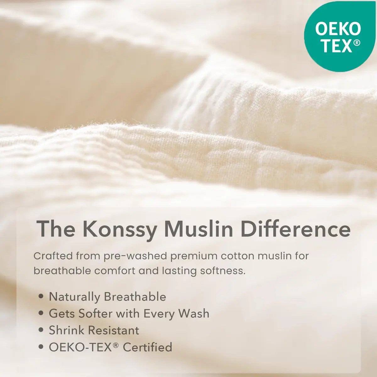 Konssy Baby Muslin Bandana Bibs 10 Pack | 6-Layer Organic Cotton, Adjustable, Soft & Absorbent for Drooling & Teething (One Size) - view 2