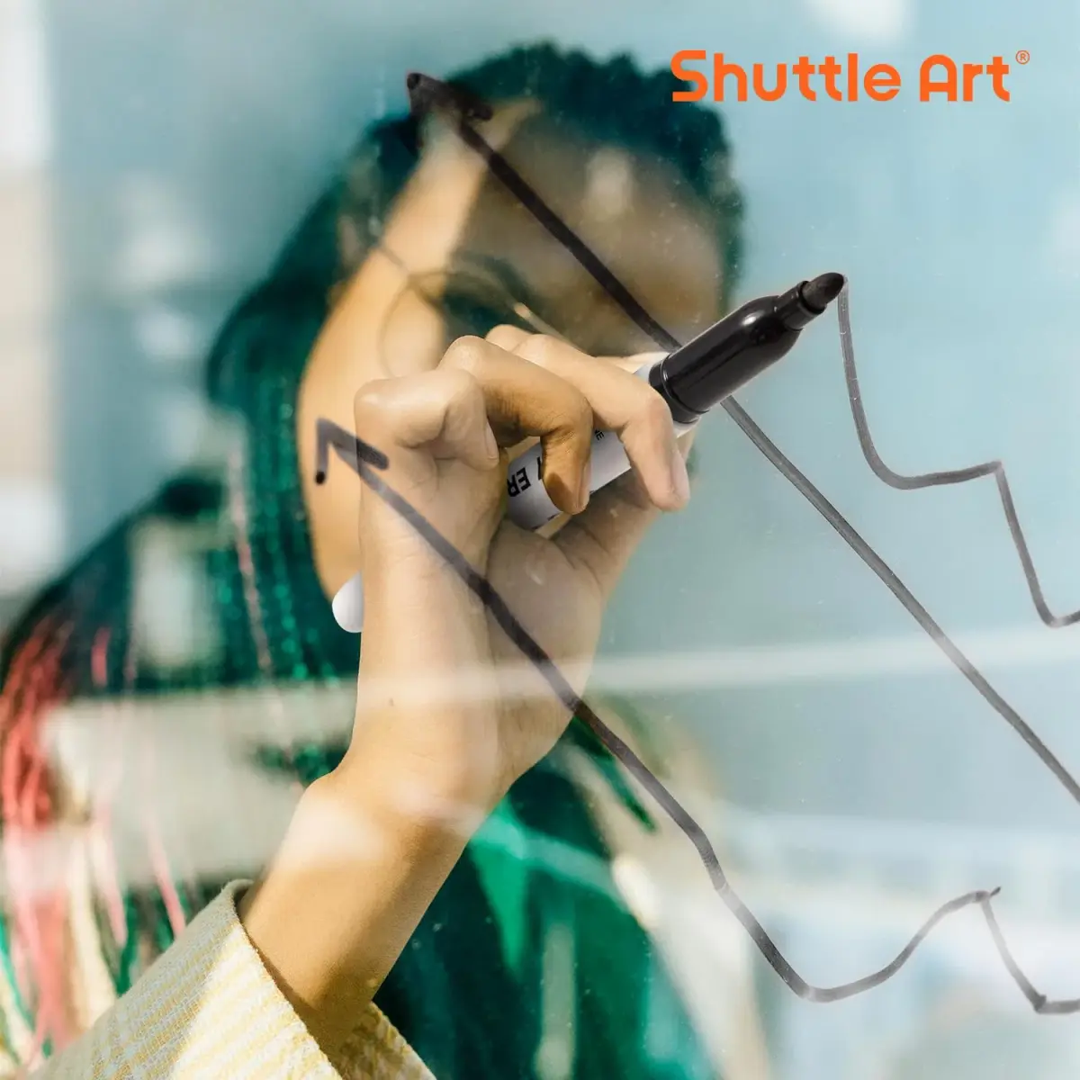 Shuttle Art Black Dry Erase Markers, 16 Pack Fine Tip | Writes Smoothly, Wipes Cleanly - view 7