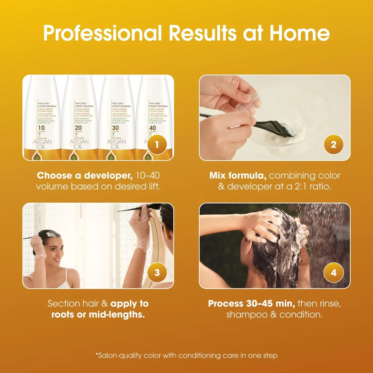 One 'N Only Permanent Hair Color & Dye, 5CP Light Cappuccino Brown, 3 oz | Rich, True Tones with Argan Oil (120 chars) - view 7