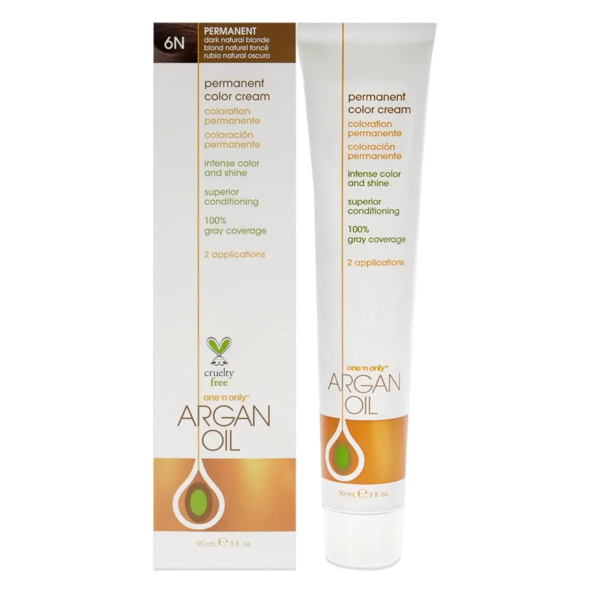 One 'N Only Permanent Hair Color & Dye 6N Dark Natural Blonde 3 Fl Oz | Deep Rich Tones with Argan Oil Nourishment - main product image