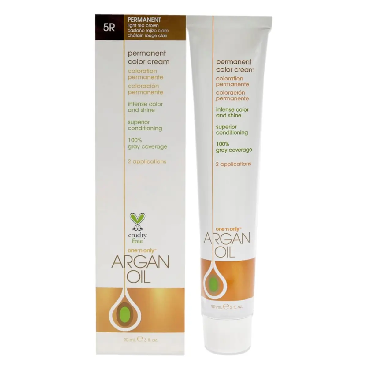 One 'N Only Permanent Hair Color & Dye 5R Light Red Brown 3 oz | Rich, Long-Lasting Color with Argan Oil - main product image