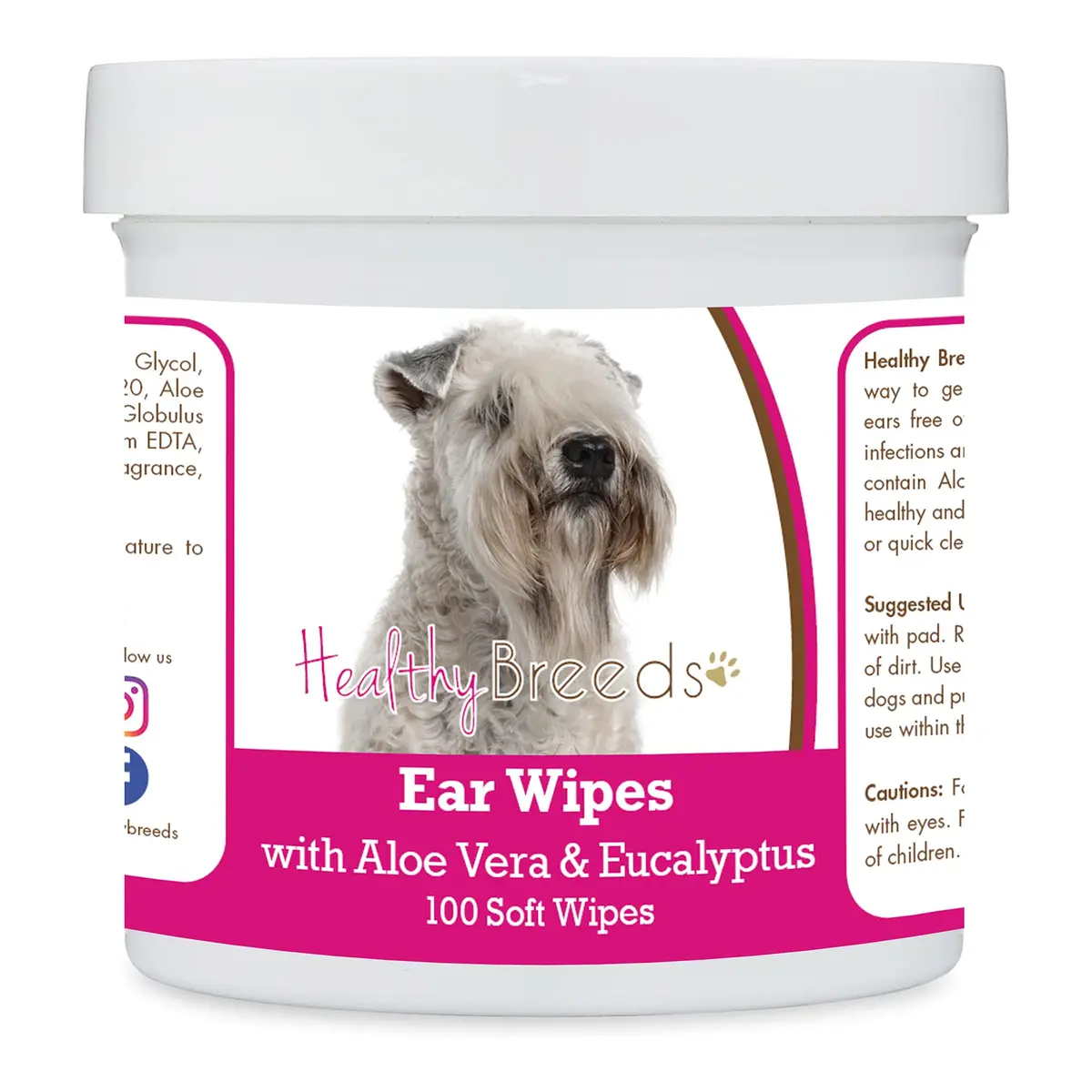Healthy Breeds Ear Wipes for Dogs 100 Count | Aloe & Eucalyptus, Alcohol-Free, Made in USA - main product image