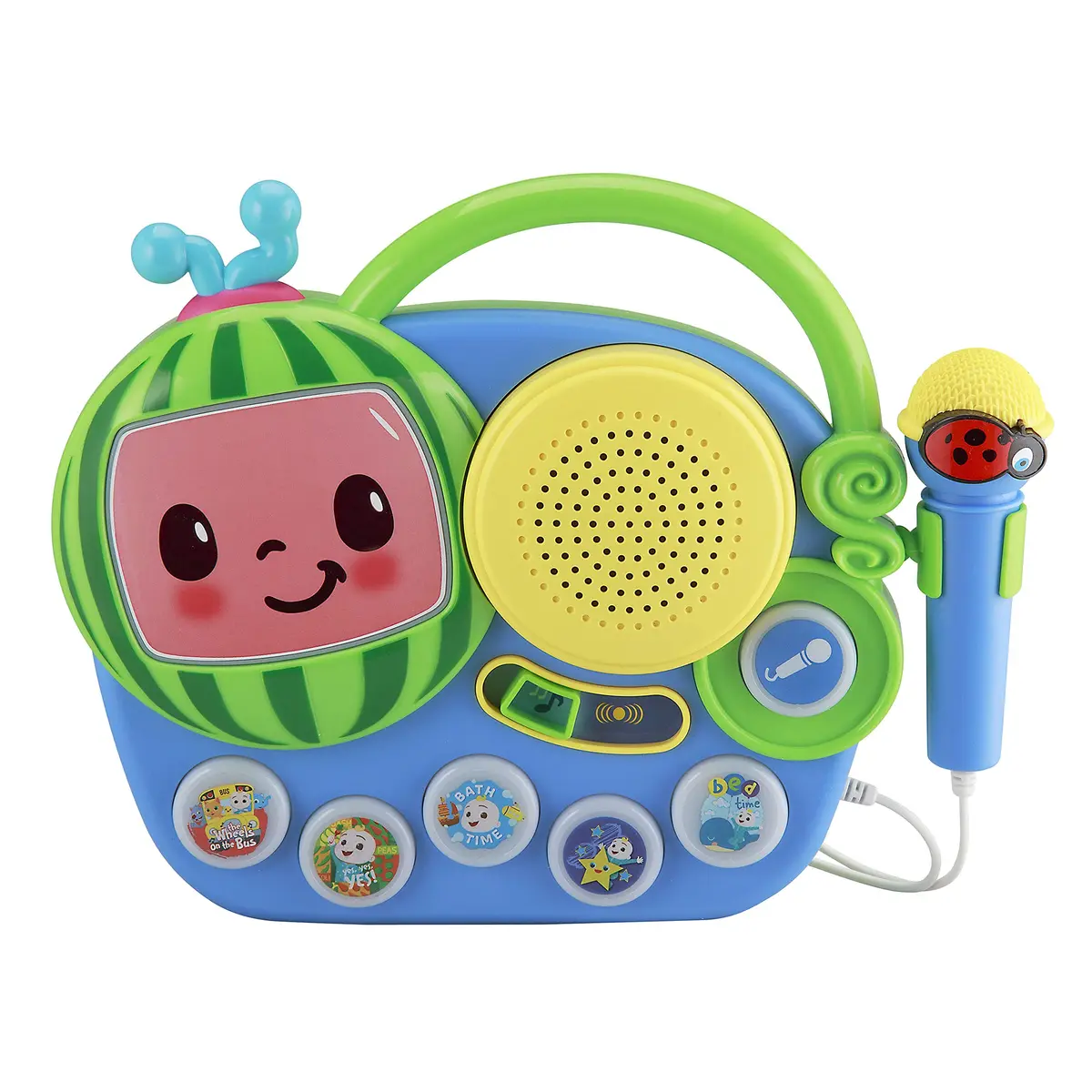eKids Cocomelon Toy Singalong Boombox with Microphone and Built-in Music | Toddler Musical Toy for Fans of Cocomelon (10.63 x 2.24 x 8.7 inches) - main product image