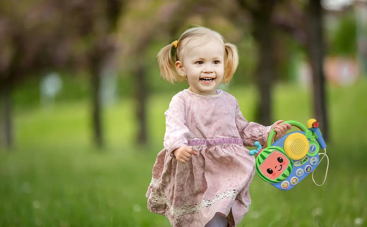 eKids Cocomelon Toy Singalong Boombox with Microphone and Built-in Music | Toddler Musical Toy for Fans of Cocomelon (10.63 x 2.24 x 8.7 inches) - view 5