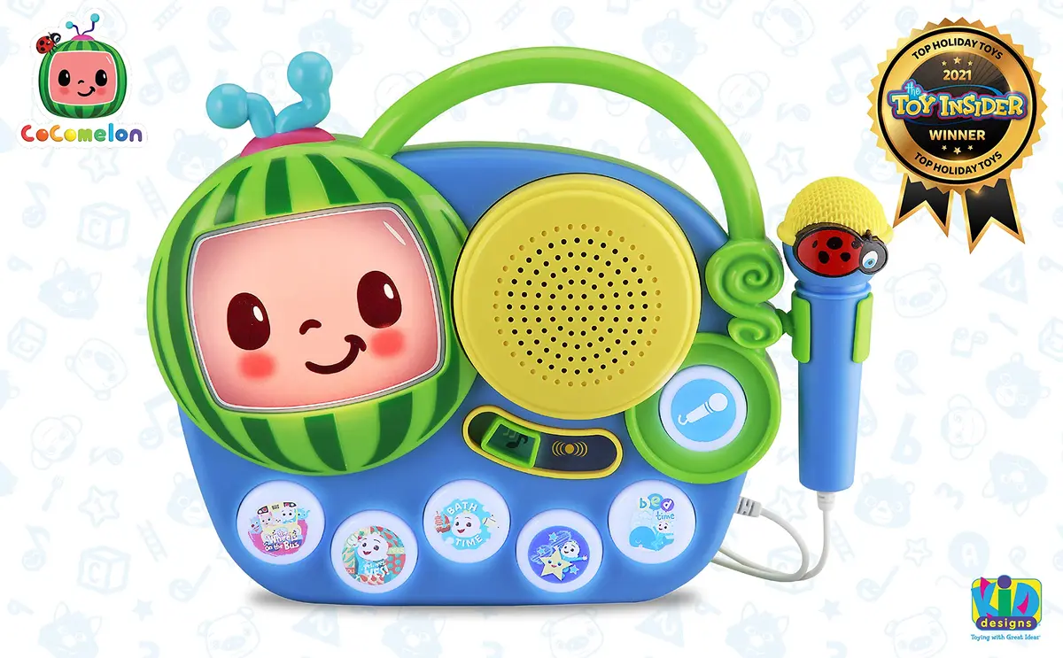 eKids Cocomelon Toy Singalong Boombox with Microphone and Built-in Music | Toddler Musical Toy for Fans of Cocomelon (10.63 x 2.24 x 8.7 inches) - view 6