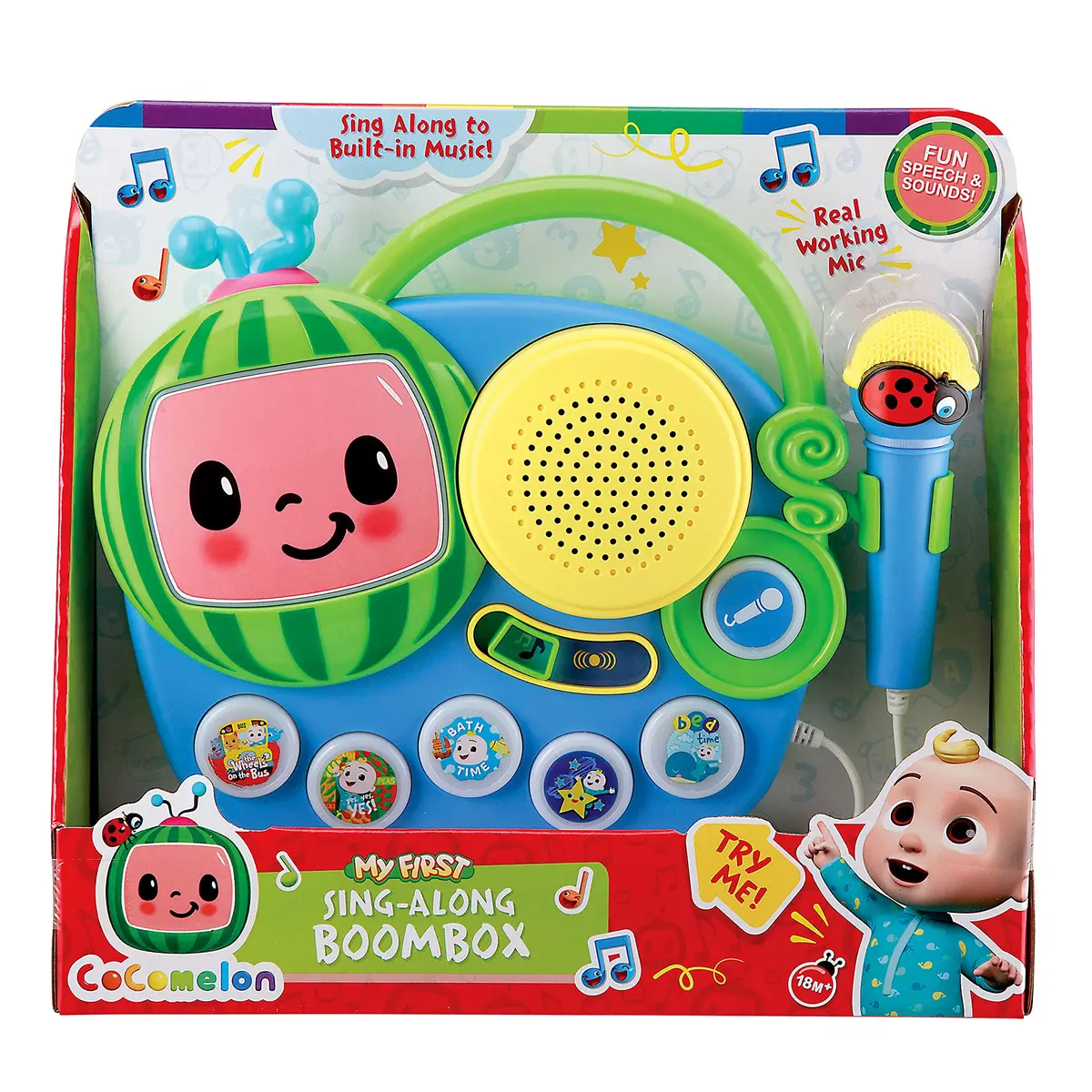 eKids Cocomelon Toy Singalong Boombox with Microphone and Built-in Music | Toddler Musical Toy for Fans of Cocomelon (10.63 x 2.24 x 8.7 inches) - view 7