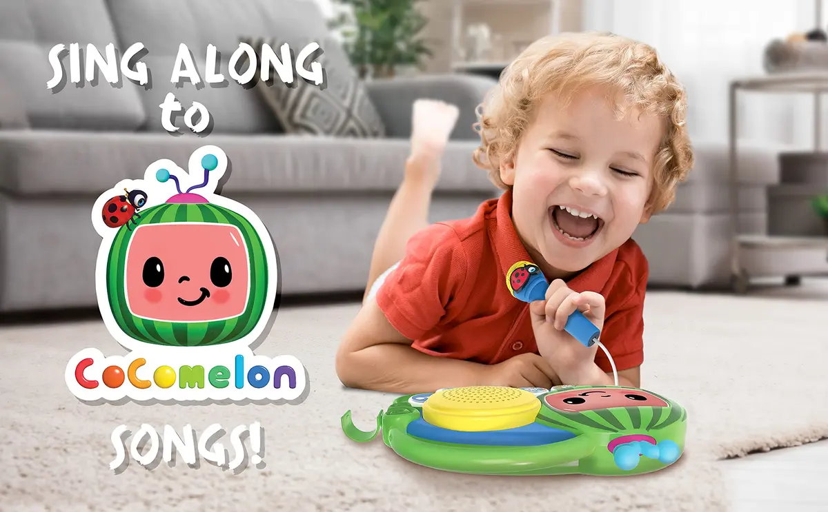 eKids Cocomelon Toy Singalong Boombox with Microphone and Built-in Music | Toddler Musical Toy for Fans of Cocomelon (10.63 x 2.24 x 8.7 inches) - view 2