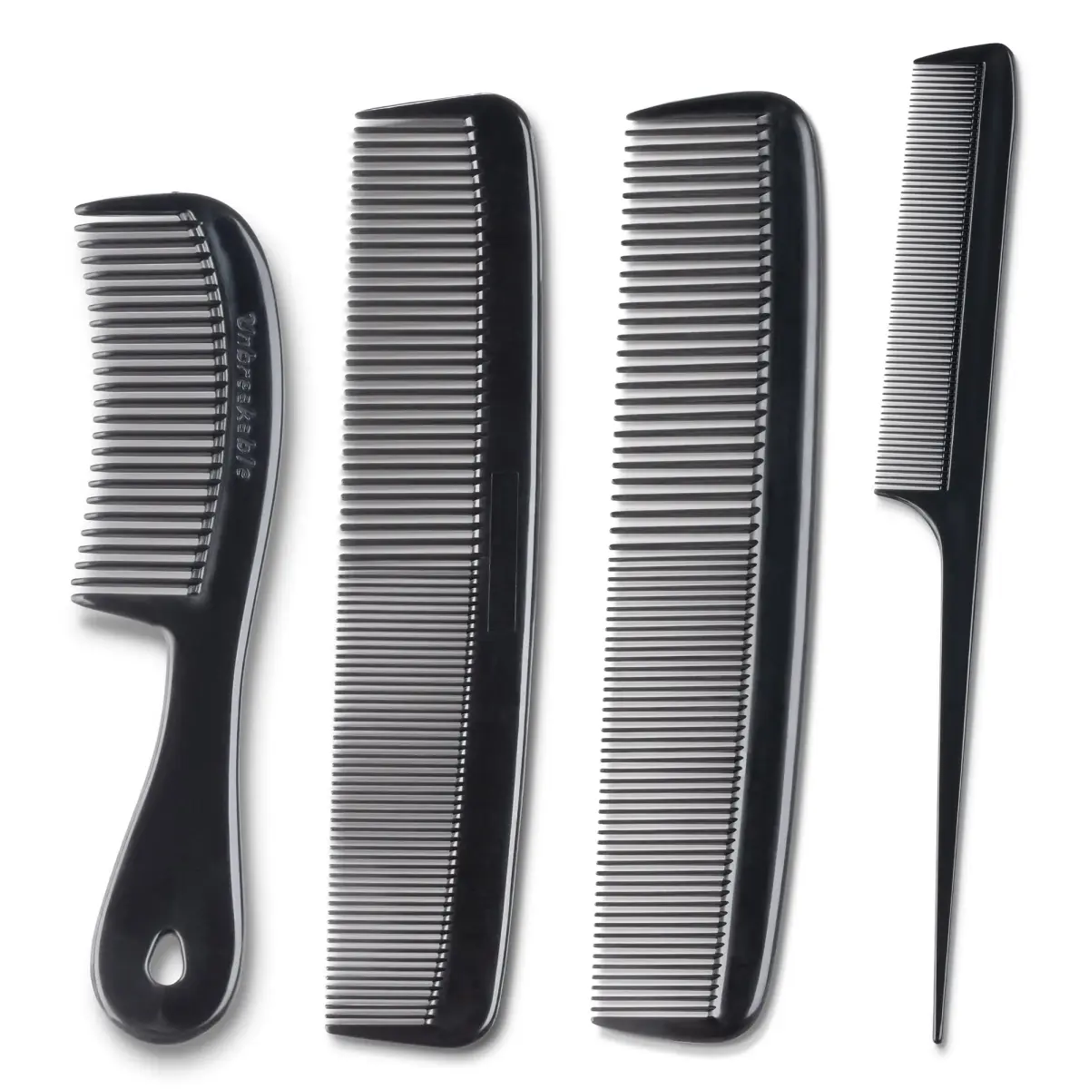 Mars Wellness Black 4 Piece Professional Comb Set | Detangling, Styling, and Grooming - main product image