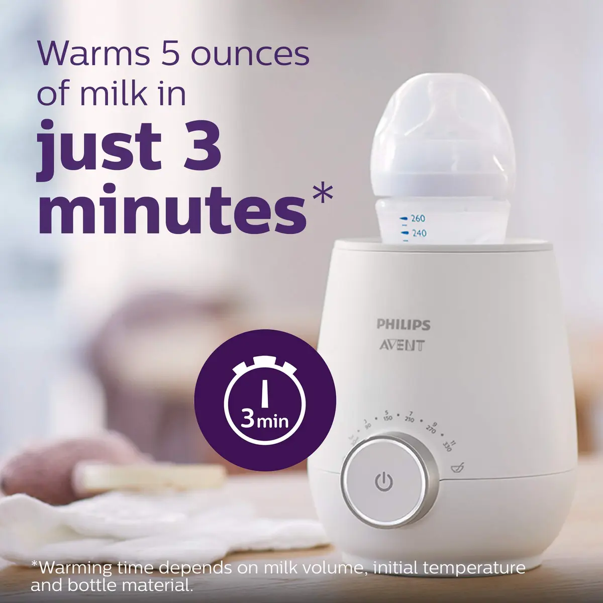 Philips Avent Warming Bundle with Anti-Colic Baby Bottle 4oz | Fast, Safe Milk Warming for Newborns - main product image