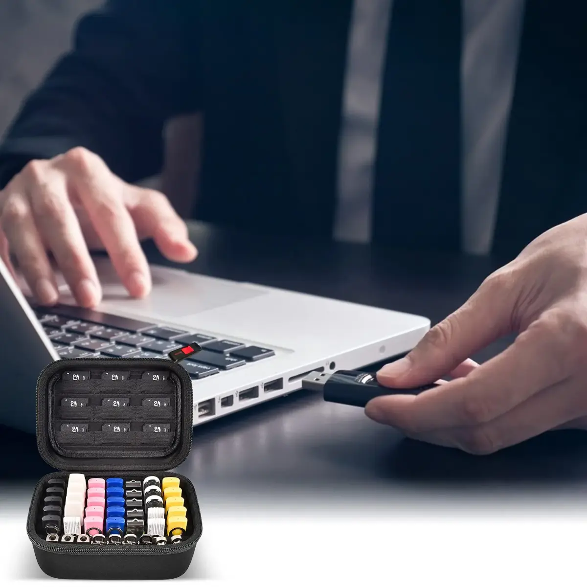 Comecase USB Flash Drive Case, Holds 44 USB Drives and 9 SD Cards | Organized Storage for Digital Devices - view 6