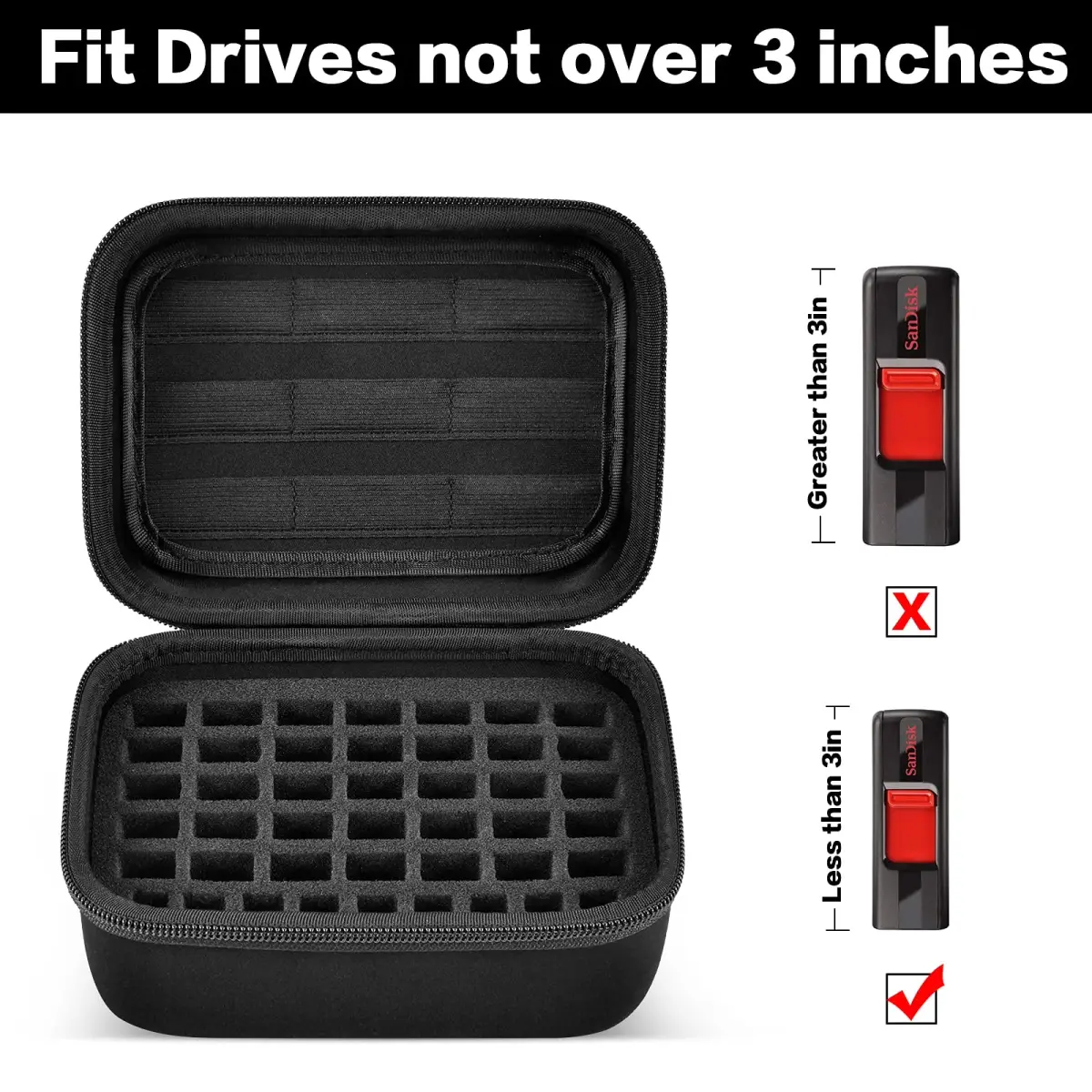 Comecase USB Flash Drive Case, Holds 44 USB Drives and 9 SD Cards | Organized Storage for Digital Devices - view 3