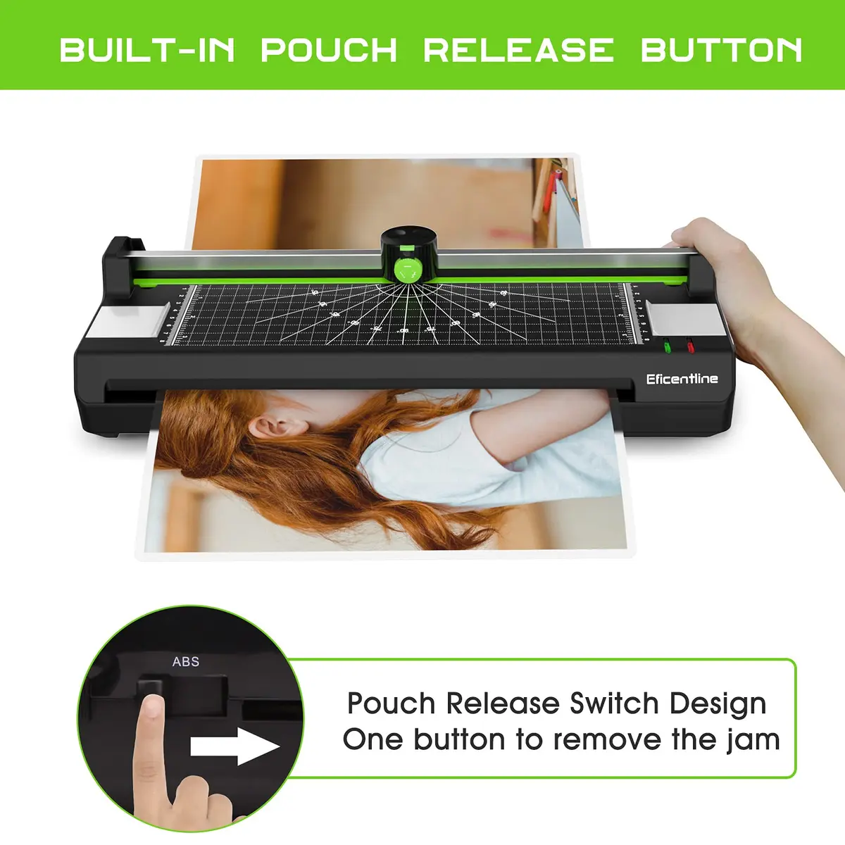Eficentline Green A3 Laminator Machine with 50 Pouches, Trimmer & Corner Rounder | 330mm Width - view 4