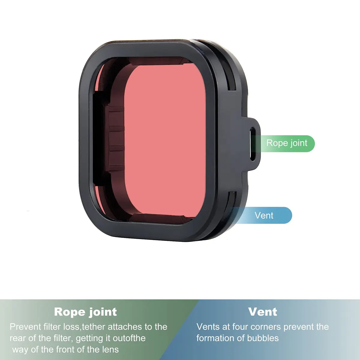 YALLSAME 2-Pack Snorkel Lens Filter Set for GoPro Hero 12 11 10 9 Black | Underwater Color Correction Filters - view 6