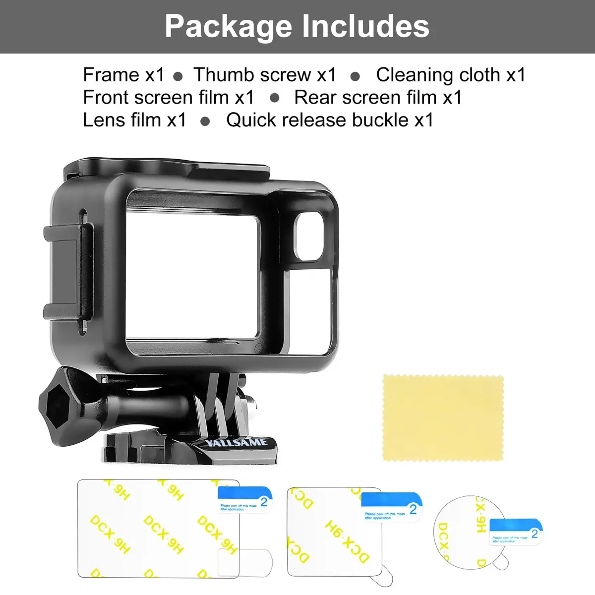 YALLSAME Frame Case for DJI Osmo Action 1 with Cold Shoe Mount | 68g (2.4 oz) Lightweight Polymer - view 7