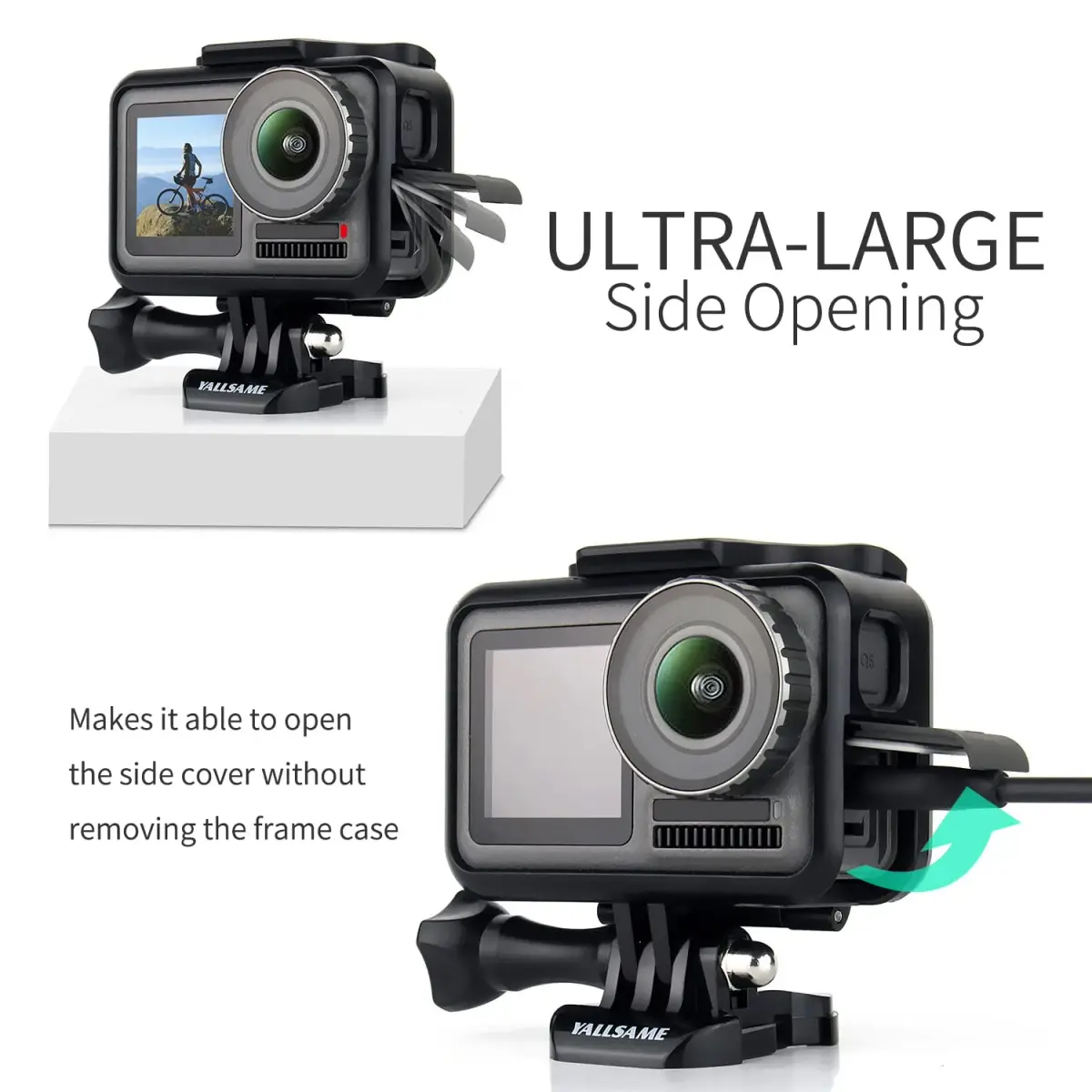 YALLSAME Frame Case for DJI Osmo Action 1 with Cold Shoe Mount | 68g (2.4 oz) Lightweight Polymer - view 3