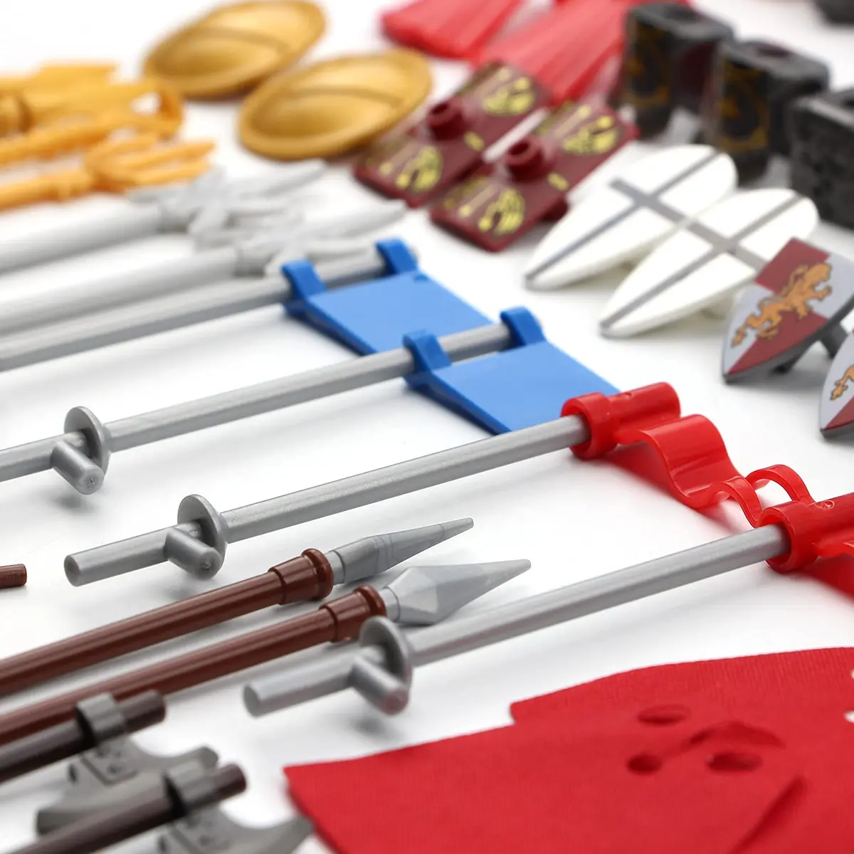 Feleph Medieval Weapons Pack for Knight Figures 69 Pieces | Educational Toy Block Kit Compatible with Major Brands - view 5