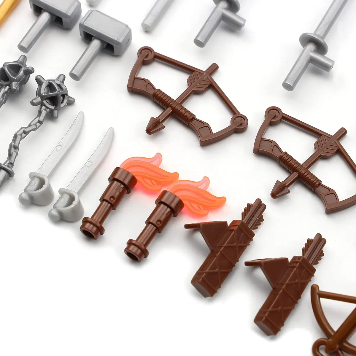 Feleph Medieval Weapons Pack for Knight Figures 69 Pieces | Educational Toy Block Kit Compatible with Major Brands - view 7