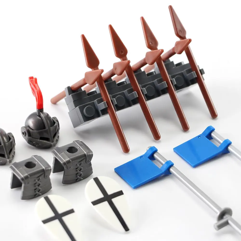 Feleph Medieval Weapons Pack for Knight Figures 69 Pieces | Educational Toy Block Kit Compatible with Major Brands - view 3