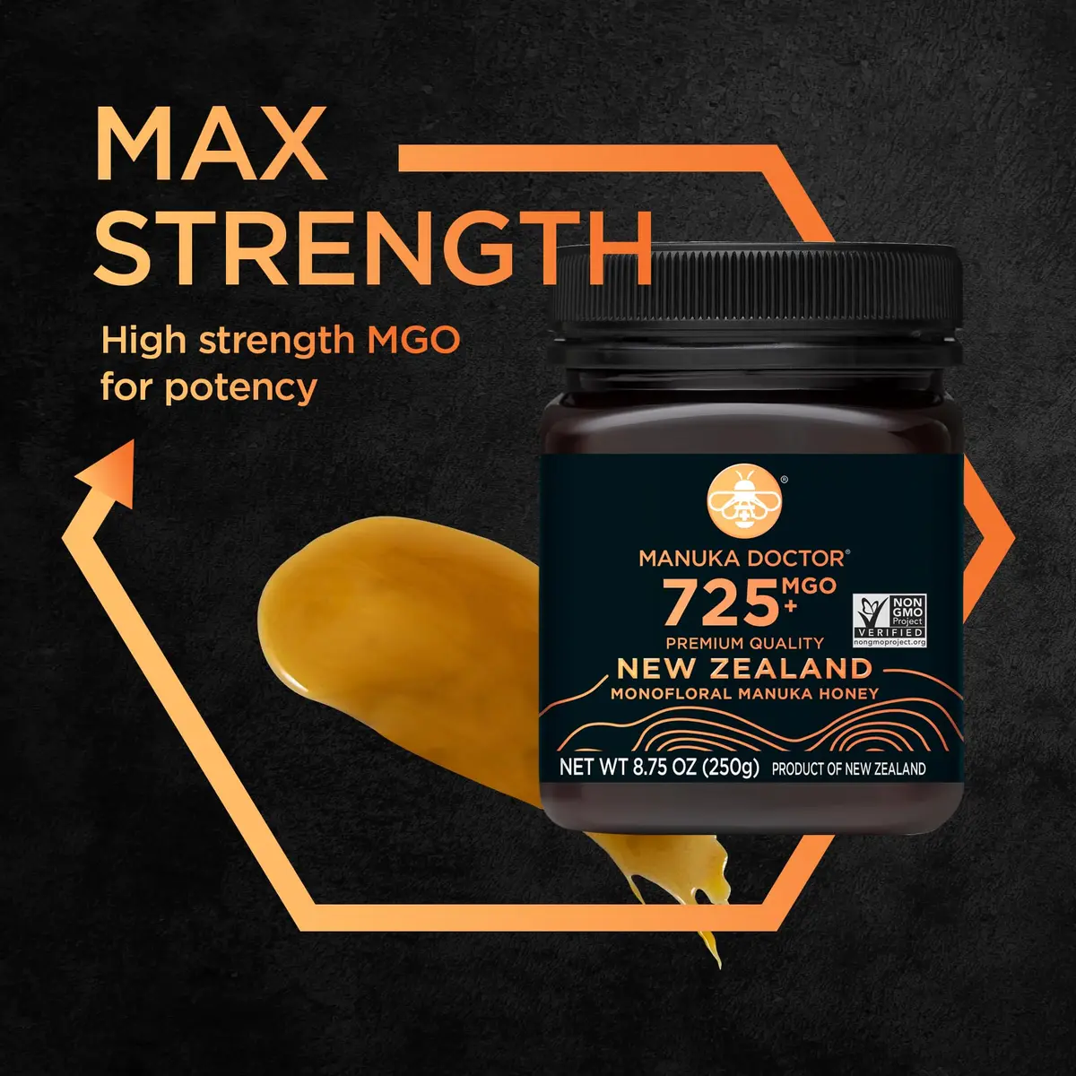 Manuka Doctor MGO 725+ Manuka Honey 8.75 oz | Pure New Zealand Honey, Raw & Non-GMO - view 5