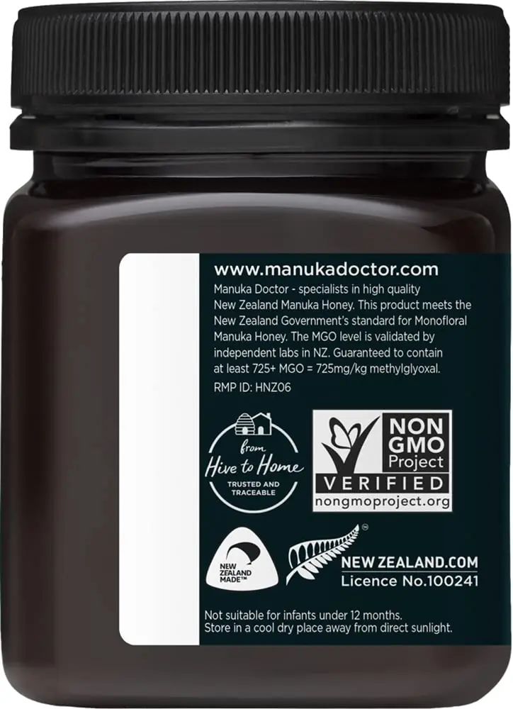 Manuka Doctor MGO 725+ Manuka Honey 8.75 oz | Pure New Zealand Honey, Raw & Non-GMO - view 9