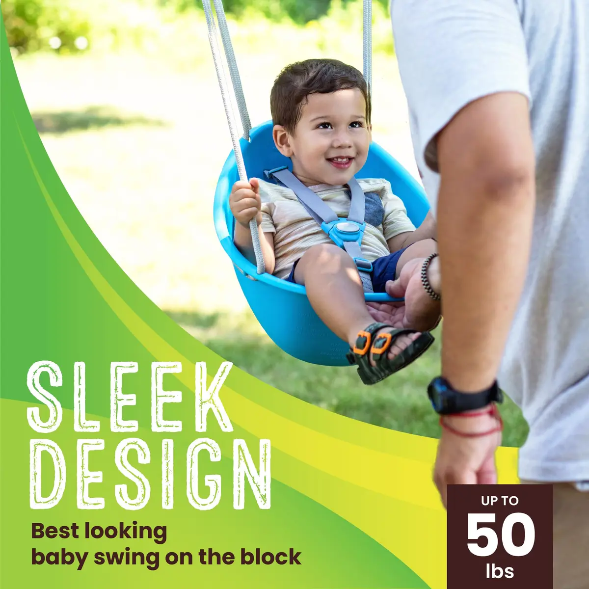 Swurfer Coconut Toddler Swing 50 lbs | Comfortable & Safe for Babies & Toddlers - view 3