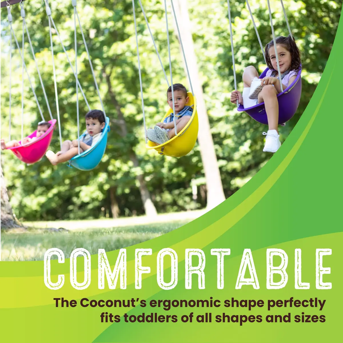 Swurfer Coconut Toddler Swing 50 lbs | Comfortable & Safe for Babies & Toddlers - view 4