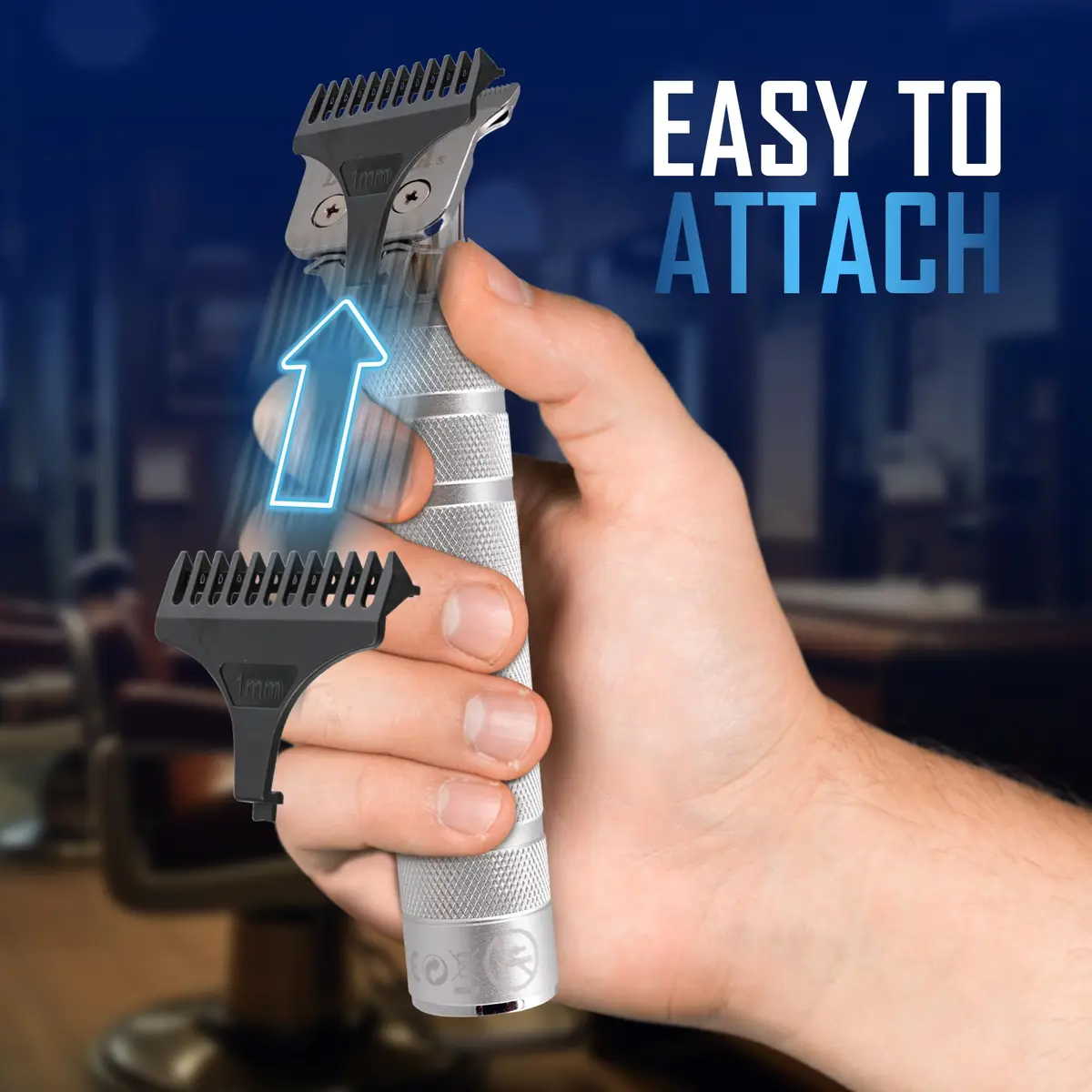 XTREME Rechargeable Zero-Gapped T-Blade Trimmer with 3 Guide Combs | 90 Min Cordless Use - view 6