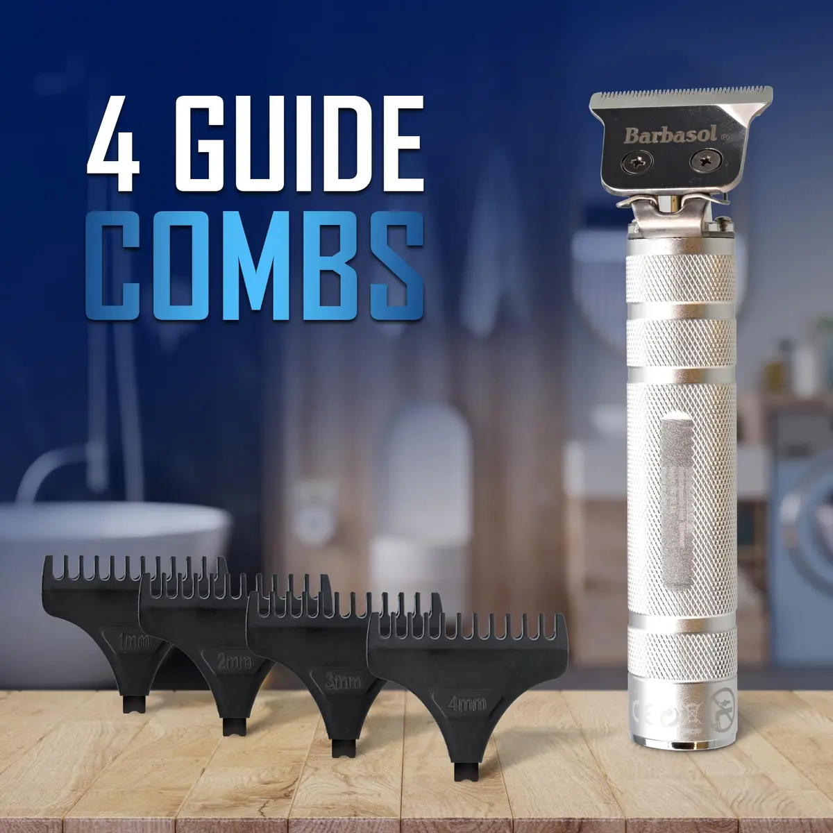 XTREME Rechargeable Zero-Gapped T-Blade Trimmer with 3 Guide Combs | 90 Min Cordless Use - view 7