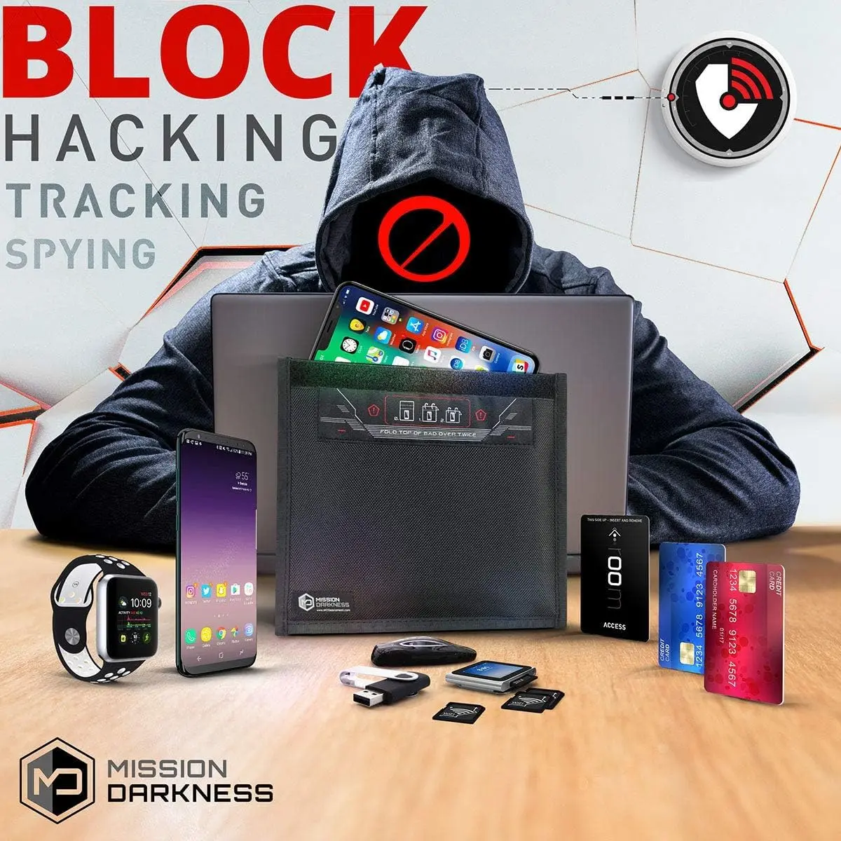 Mission Darkness Non-Window Faraday Bag for Phones 2-Pack | Signal Blocking, Military Grade, Digital Privacy (70-120 chars) - view 4