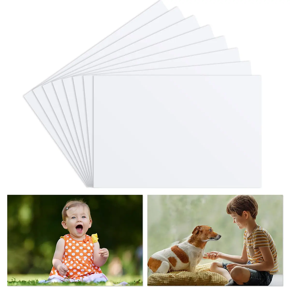 Hotop 8 Pcs Aluminum Photo Signs Blanks for DIY, 4x6in | Sublimation Metal Photo Panels for Creative Decor - main product image