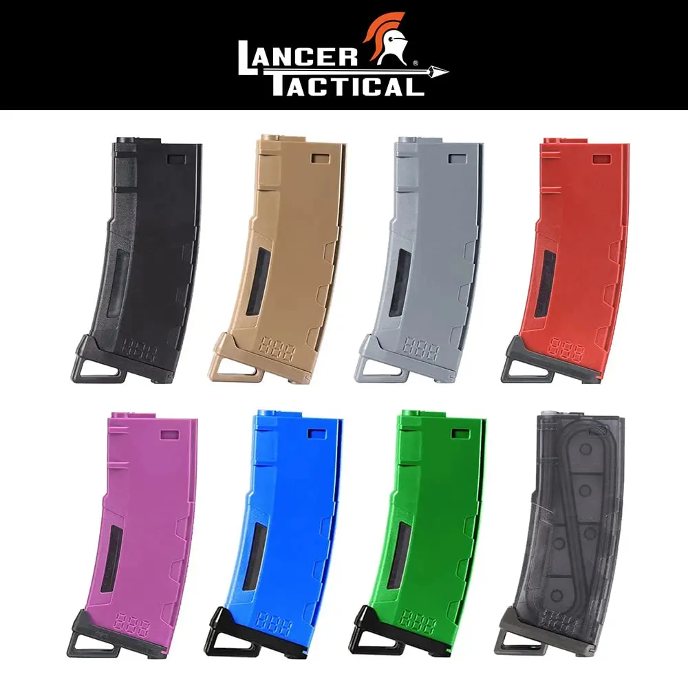 Lancer Tactical Airsoft M4 M16 Series Polymer 130 Round Capacity Transparent Window High Speed MidCap Airsoft Magazine | Impact-Resistant, Made in Taiwan - view 2