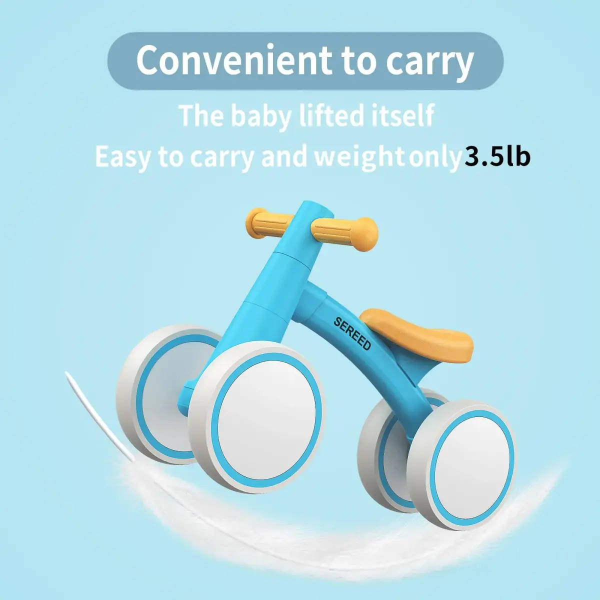SEREED Baby Balance Bike 6.7 inch Wheels | Aluminum Alloy Frame for 12-24 Months Toddlers - view 5