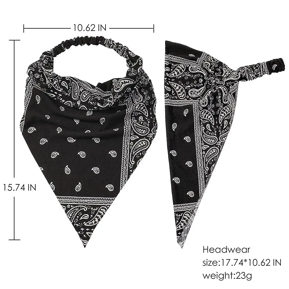Vercret Chiffon Hair Scarf Headband 6-Pack | Boho Floral Print Elastic Bandana Headbands for Women & Girls - view 5