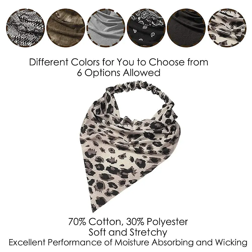 Vercret Chiffon Hair Scarf Headband 6-Pack | Boho Floral Print Elastic Bandana Headbands for Women & Girls - view 6