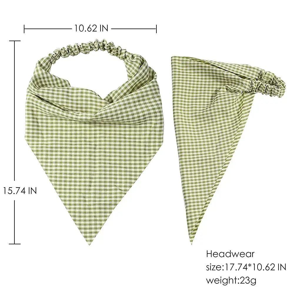 Vercret Gingham Hair Scarf Headband for Women, 6-Pack | Classic Floral Patterns - view 5