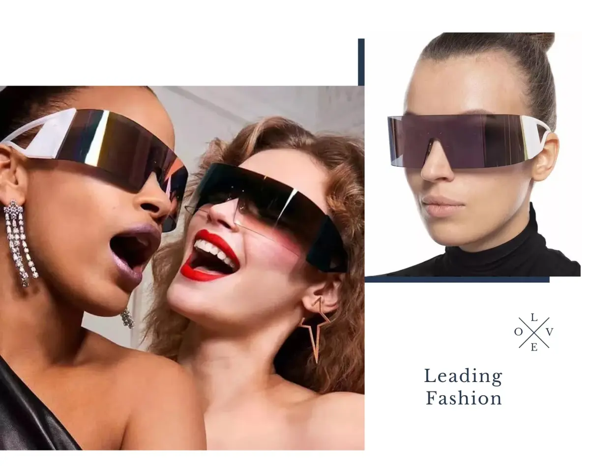 FEISEDY Oversized Flat Top Wrap Sunglasses One Piece Goggles Purple Lens | 70mm (2.76") Lens Width - view 5