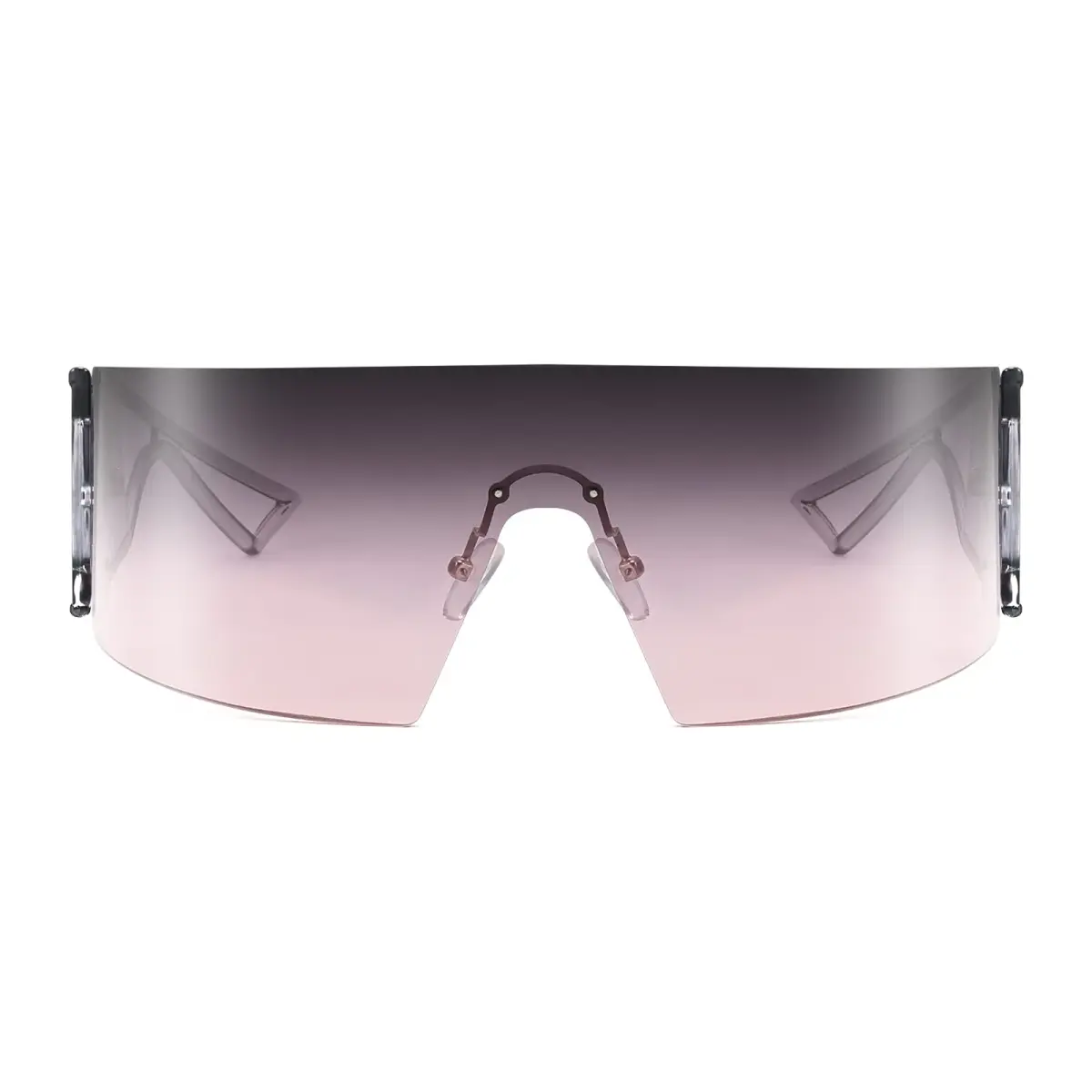 FEISEDY Oversized Flat Top Wrap Sunglasses One Piece Goggles Purple Lens | 70mm (2.76") Lens Width - main product image