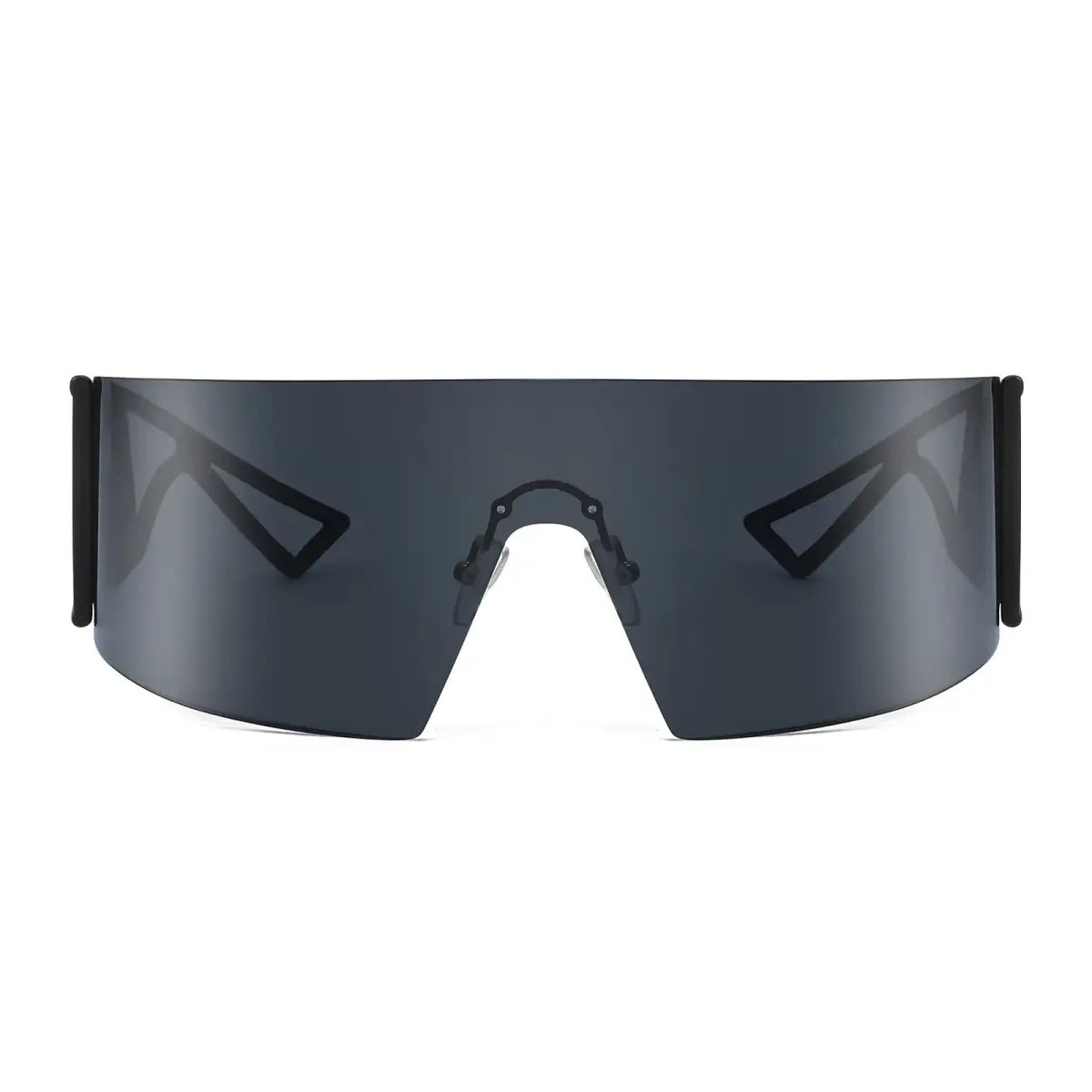 FEISEDY Cyclops Visor Sunglasses | Oversized Flat Top Punk Style - view 2