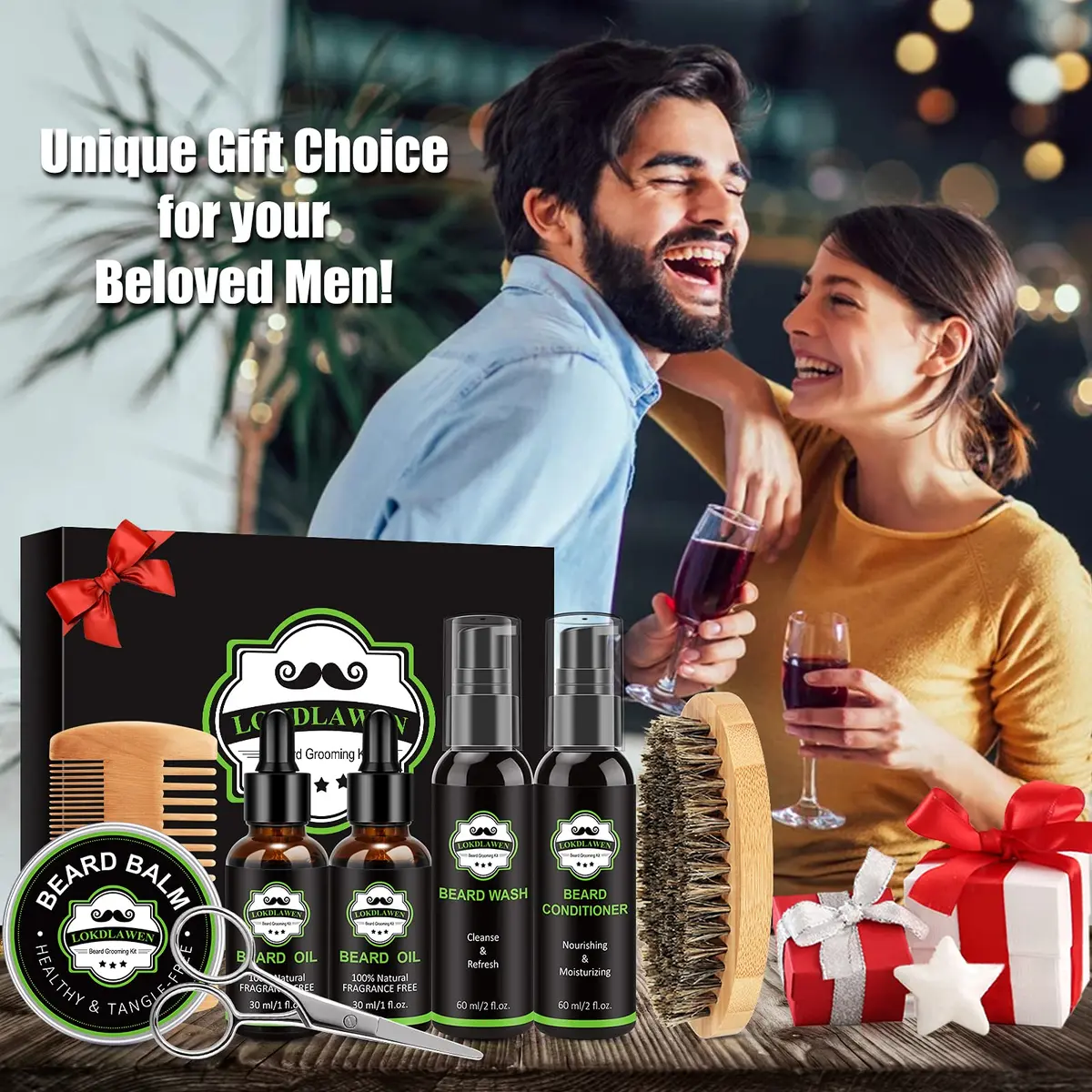LOKDLAWEN Beard Kit for Men 9 Piece Set | Beard Care & Grooming Essentials - view 8
