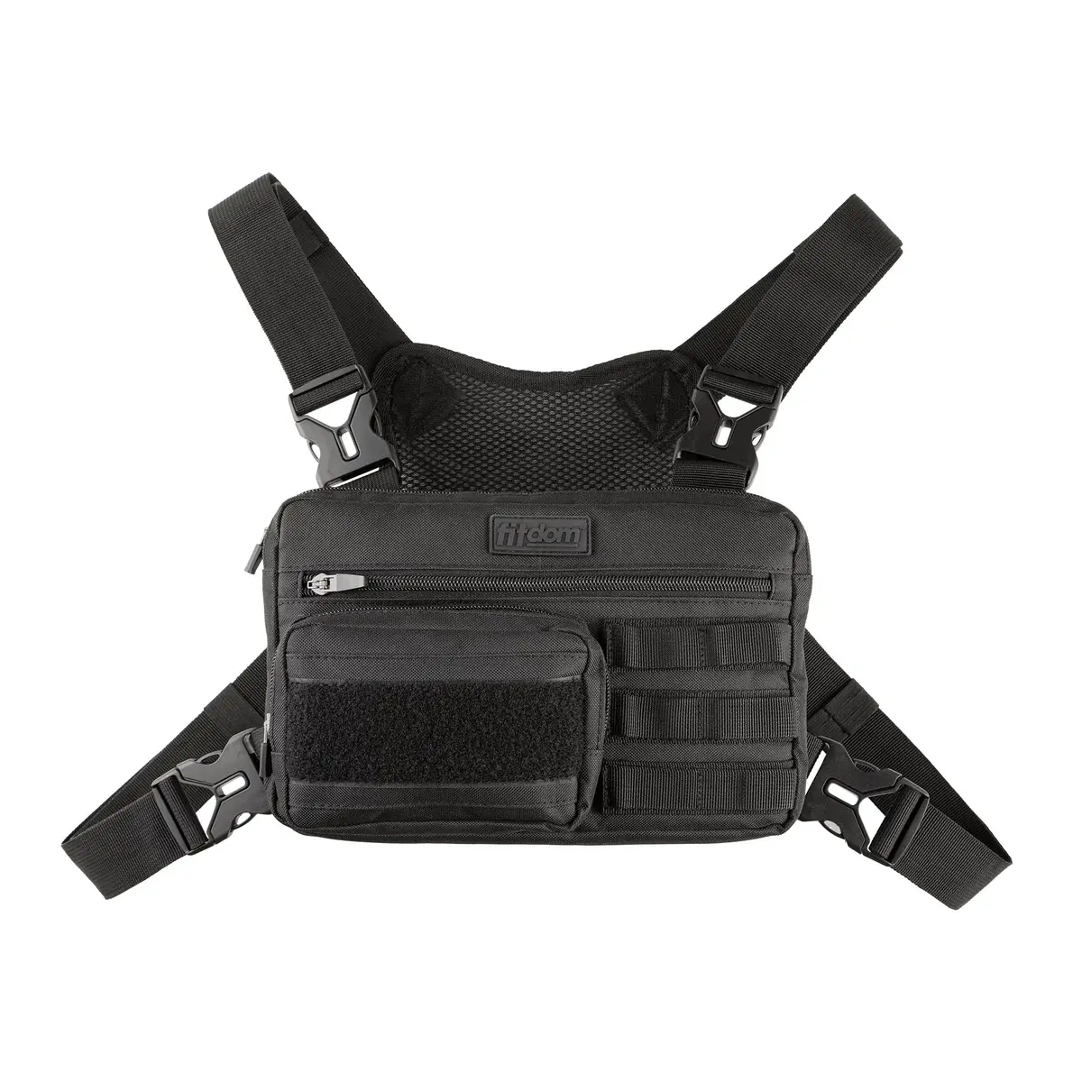 Fitdom Running Chest Pack for Men | Water-Resistant, 4-Strap Stability, Phone & Gadget Organizer - main product image