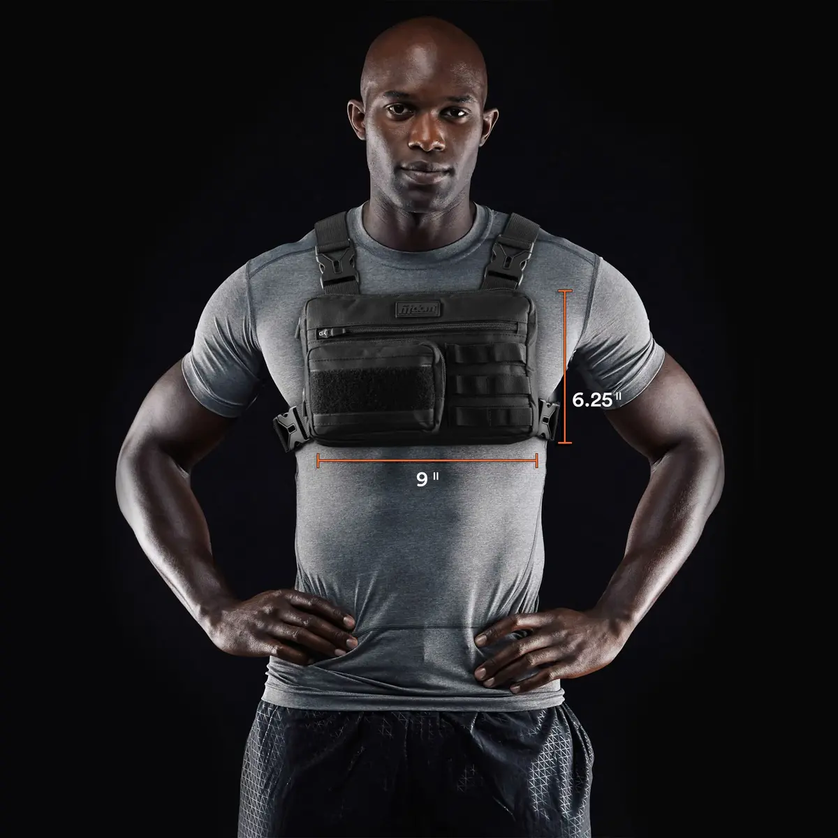 Fitdom Running Chest Pack for Men | Water-Resistant, 4-Strap Stability, Phone & Gadget Organizer - view 2