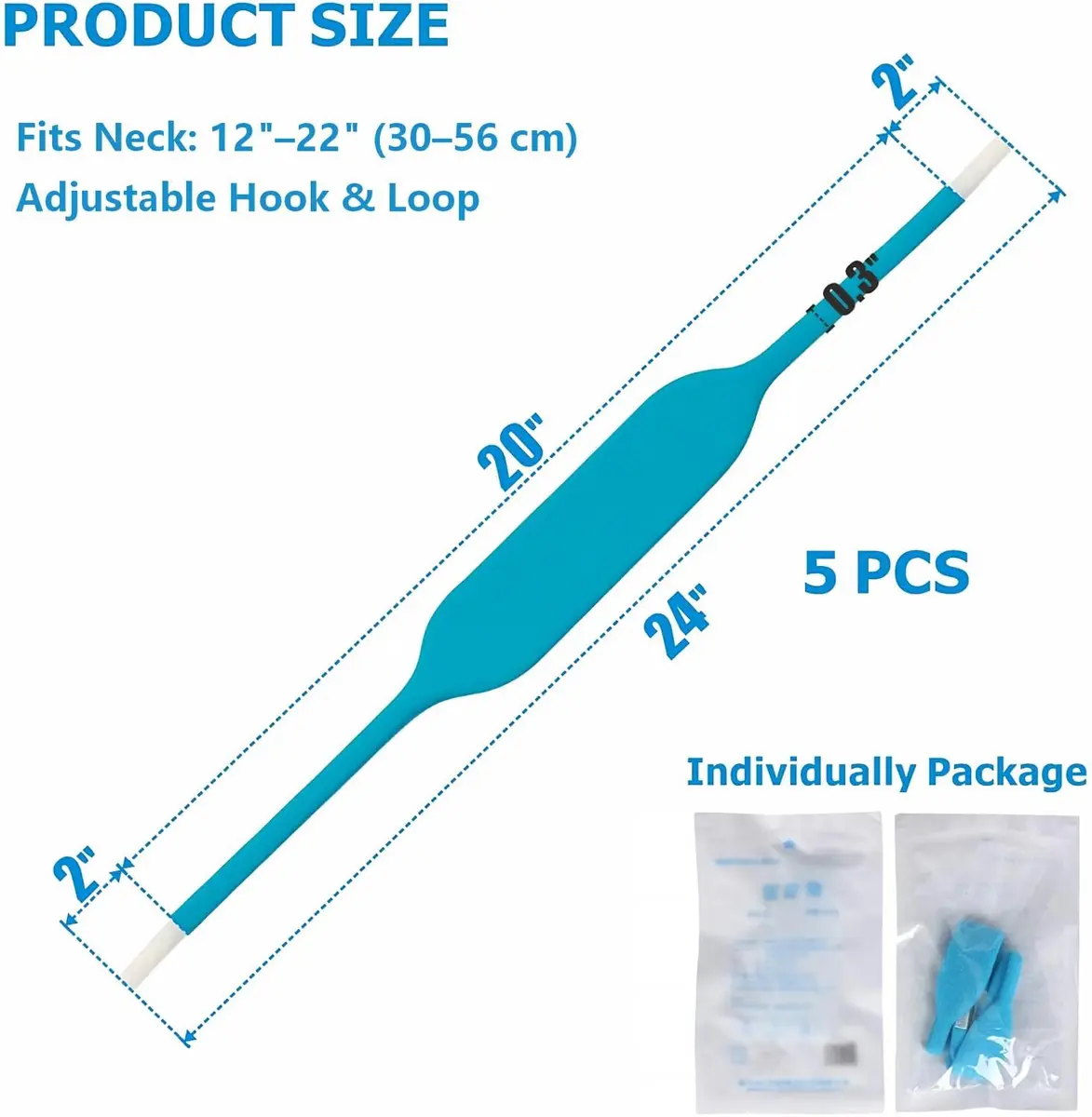 EDWERD Tracheostomy Tube Holder Belt Disposable Trach Ties Neckband for Laryngectomy, Individually Packaged, 5 Pcs | Secure & Adjustable - view 2
