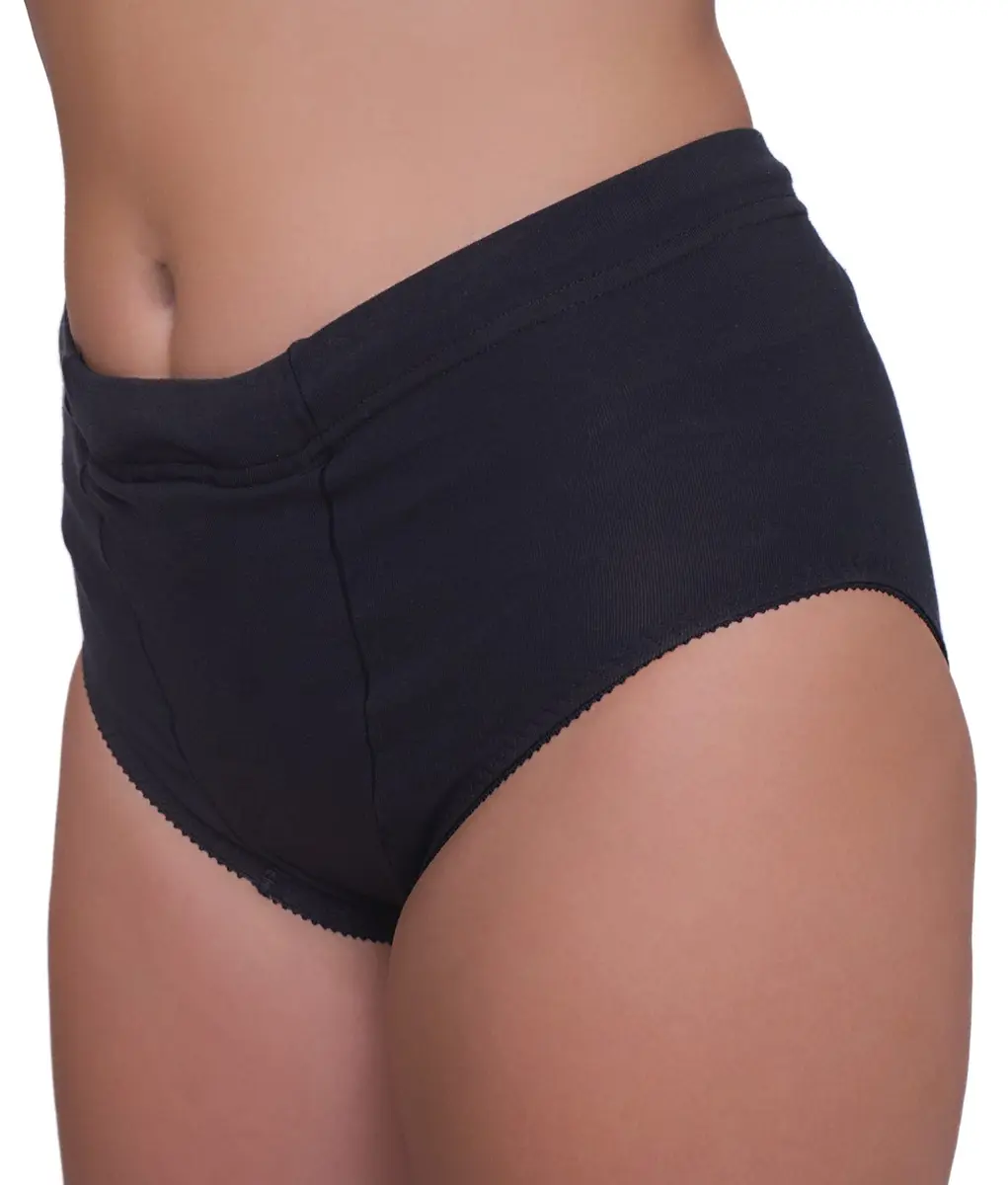 Underworks Women Vulvar Varicosity and Prolapse Support Brief with Groin Compression Bands - Black Small | Pelvic & Hernia Relief - view 2