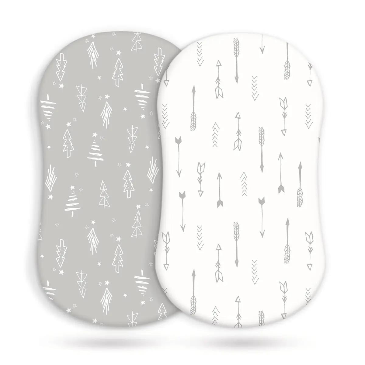 GRSSDER Fitted Bassinet Sheet Set 2 Pack | Ultra Soft Jersey Knit, Universal Fit for Baby Cradle & Moses Basket - main product image