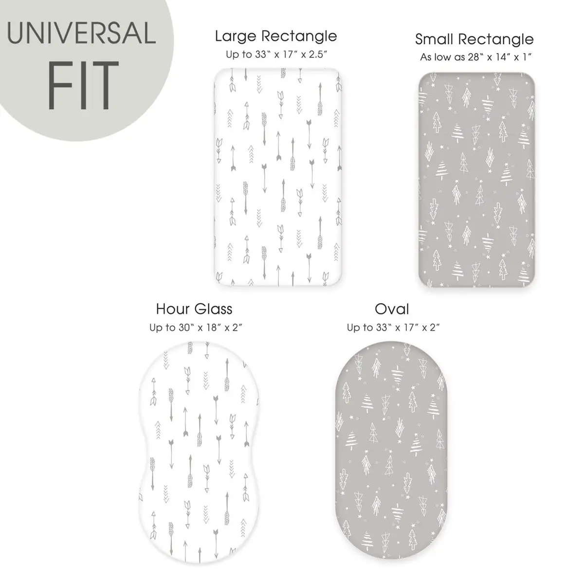 GRSSDER Fitted Bassinet Sheet Set 2 Pack | Ultra Soft Jersey Knit, Universal Fit for Baby Cradle & Moses Basket - view 5